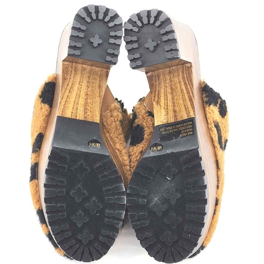 Jessica Simpson Tollia Clog Mules Faux Shearling Leopard Print Women's Size 6 - Picture 8 of 10